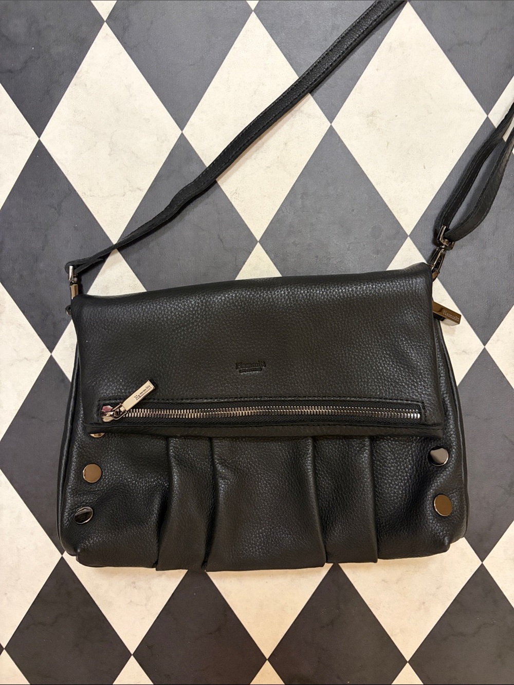 Hammitt Black Pebbled Leather Crossbody Shoulder Bag Women's Bag